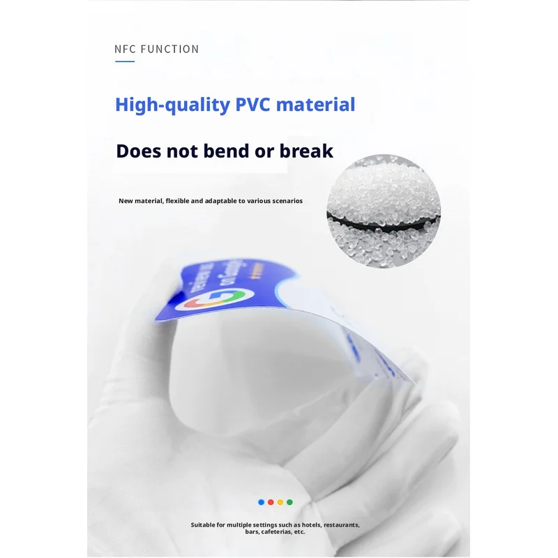 NTAG215 Google Review NFC Tag 13.56MHz Tap To Review Editable Dynamic QR Code 0.2cm Desk Sticker 1.8mm Acrylic Sign For Local