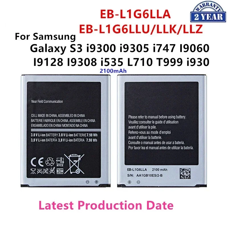 

Brand New EB-L1G6LLA EB-L1G6LLU/LLK/LLZ 2100mAh Battery For Samsung Galaxy S3 i9300 i9305 i747 I9060 I9128 I9308 i535 i930