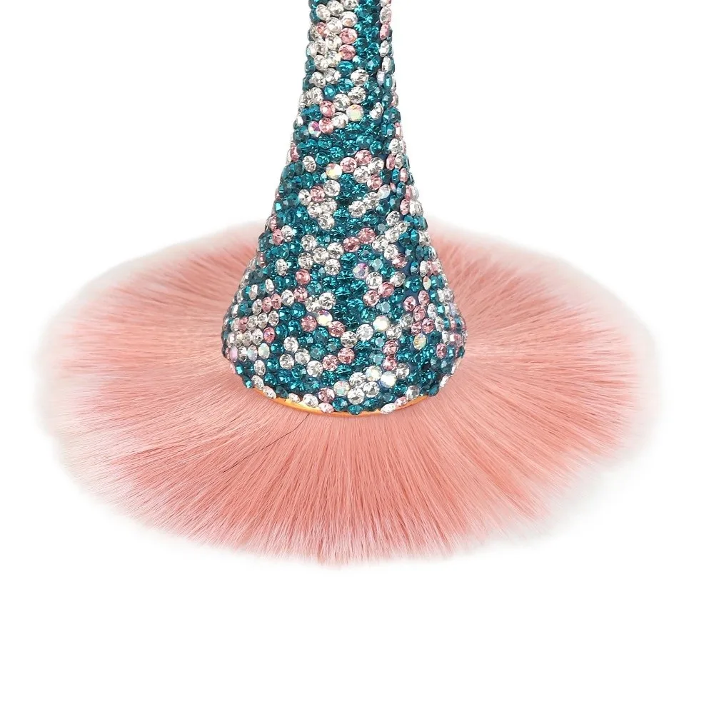Soft Nylon Hair Nail Dust Cleansing Brush Comfortable Grip Shiny Rhinestones Manicure Cleaning Brush Prevent Deformation