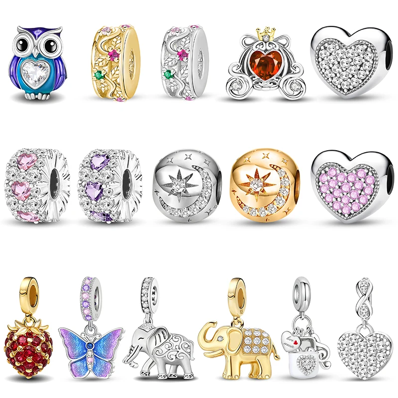 

925 Sterling Silver Pumpkin Car Love Heart Strawberry Diy Charms Beads Fit Bracelet Making Gift Of High Quality Jewelry