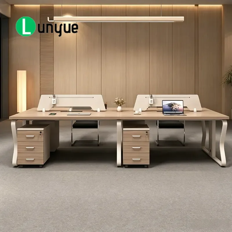 Modern Simple Staff Desk Workstation Office Desk and Chair Set 1 2 4 Seater Computer Desk for Home Office Furniture
