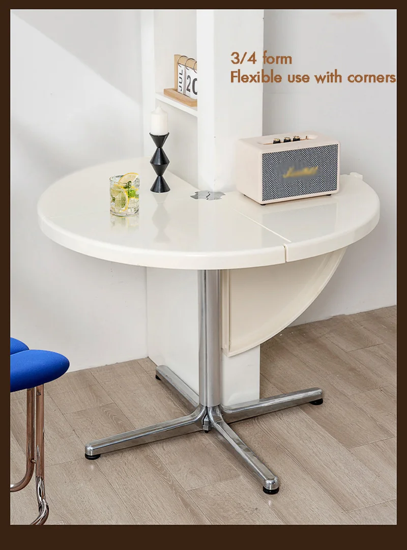 Multifunctional Household Folding Coffee Table Small Living Room round Plastic Dining Table for Restaurant Space-Saving Furnitur