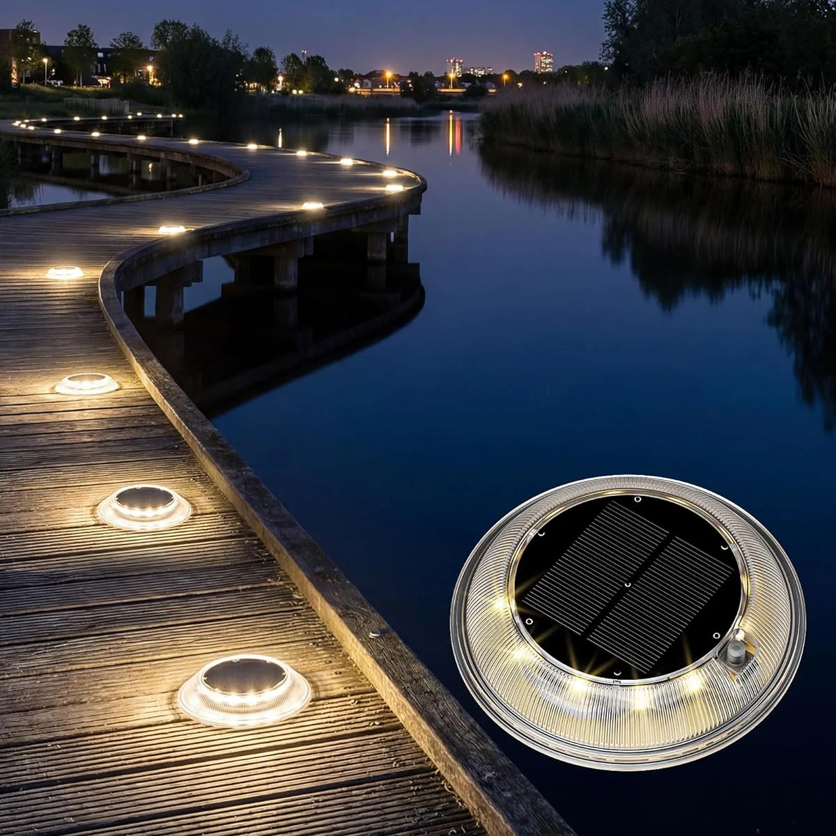6PCS Solar Step Lights Yard Garden Proch IP65 3 Colors Outdoor Underground Solar Deck Light Stair Driveway Path Decking Light