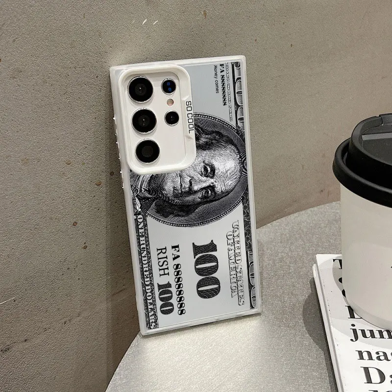 حافظة لهاتف سامسونج جالاكسي S25 S24 S23 S22 Ultra Plus S21 S23 S24 FE حافظة هاتف ليزر دولار أمريكي تصميم شعبي أغطية خلفية مقاومة للصدمات #5