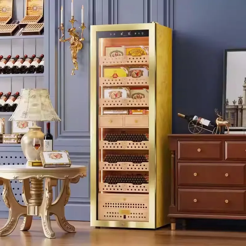 

Compressor Refrigerator Spanish Cedar Wood Embedded Moisturizing Cigar Storage Cabinet with Constant Temperature 15℃ to 25℃