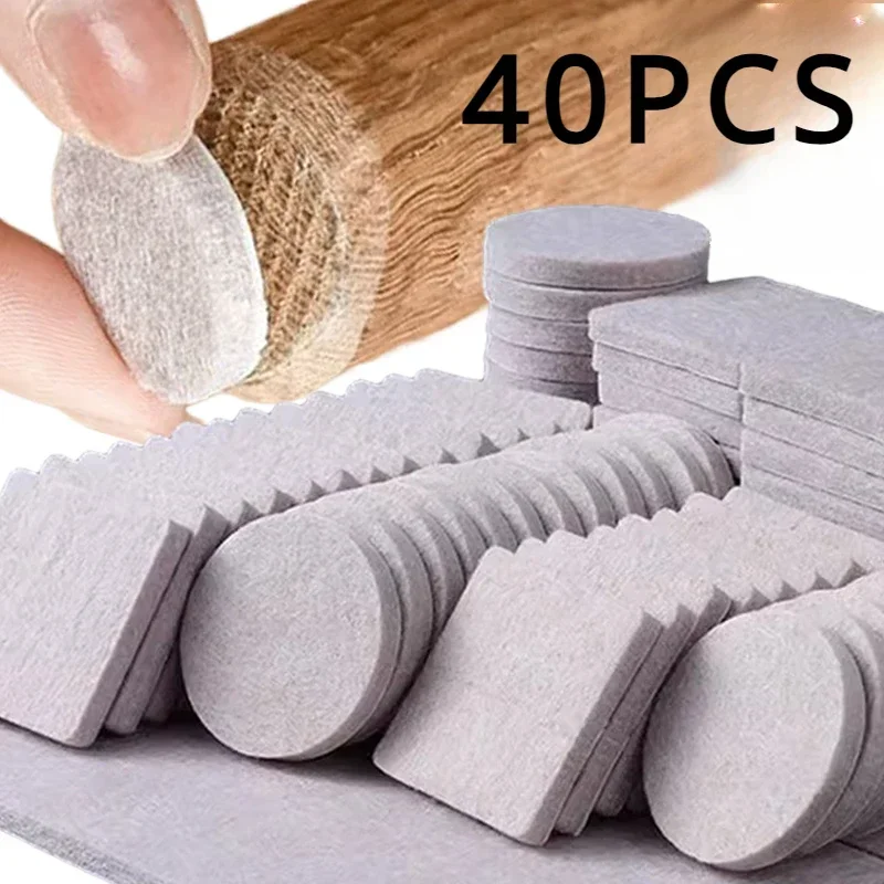 3/40pcs Felt Chair Leg Pads Round Square Floor Protector Self Adhesive Furniture Table Legs Pad Bumper Anti Slip Furniture Mat