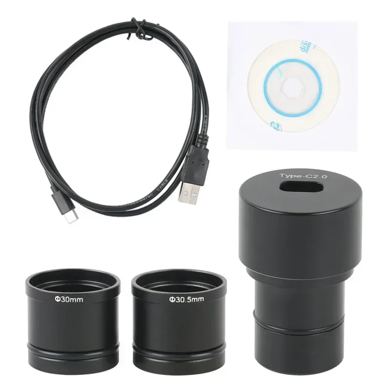 5MP 8MP Type-C USB Industry Eyepiece Camera  Video Camera + 23.2 30 30.5MM Adapter For Stereo Microscope Biological Microscope