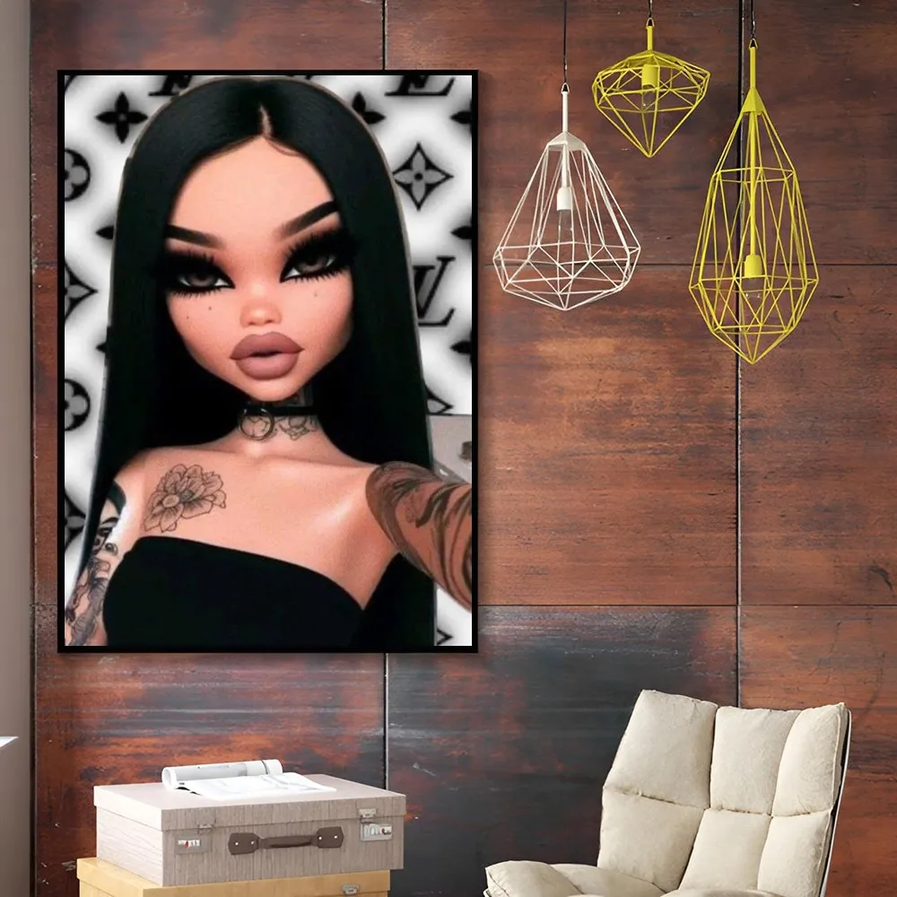 1PC Bratz Doll Poster autoadesivo Art adesivo di carta impermeabile Coffee House Bar Room Wall Decor