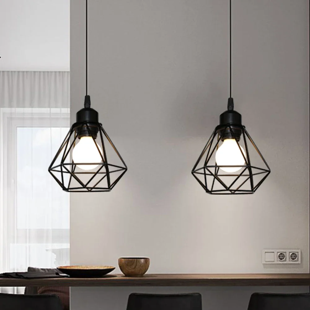 Retro Pendant Lamp Iron Frame Ceiling Lighting Paint Restaurant Teahouse Chandelier Indoor Wrought Metal Modern Pendant Lights