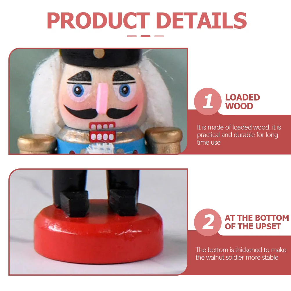 

1Set Nutcracker Decoration Xmas Ornament Stable Bottom Lanyard Top Excellent Craft Festive Touch Mini Nutcracker Ornaments