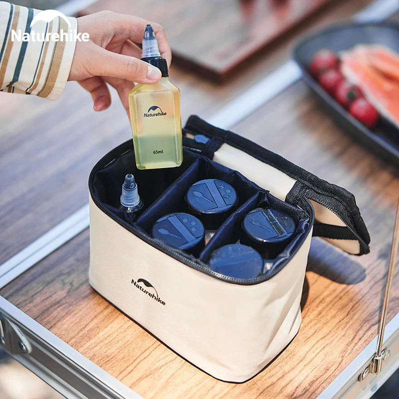 Naturehike Camping Seasoning Bottle Set Portable Dispenser Storage Container Picnic BBQ Camping Supplies with Storage Bag