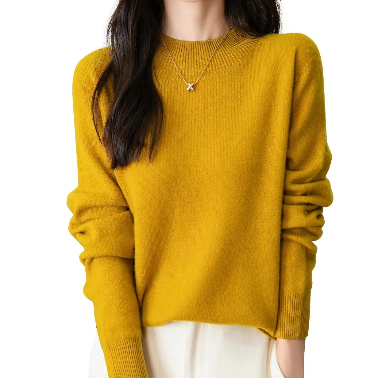 

Women's Sweater Turtleneck Pullover 100% Merino Wool Tops Fall Winter Women Top Long Sleeve Knitted Sweaters for Female Clothing