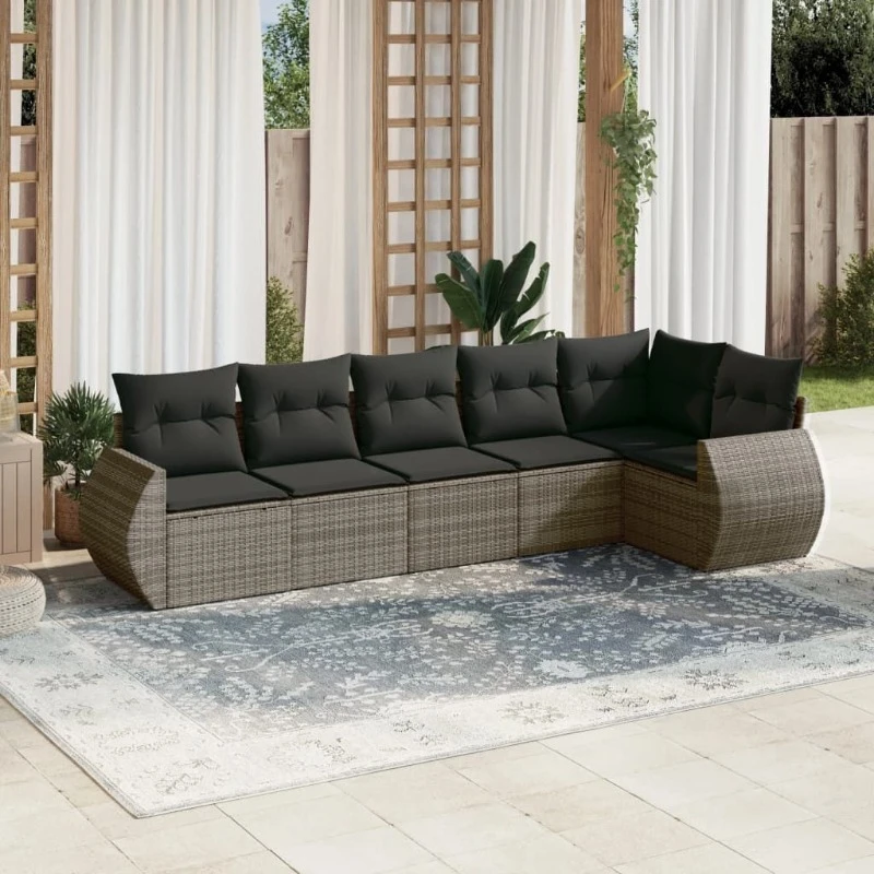 Modular grey rattan garden sofa set outdoor furniture