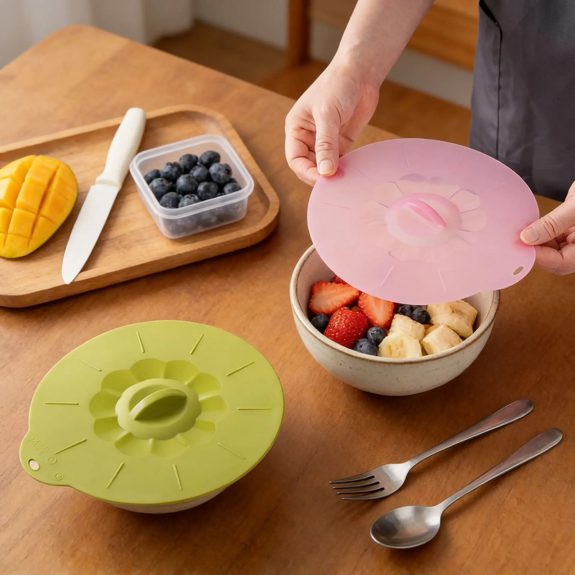 Food-grade silicone fresh-keeping cover high-temperature resistant sealed fresh-keeping high-temperature resistant kitchen tool