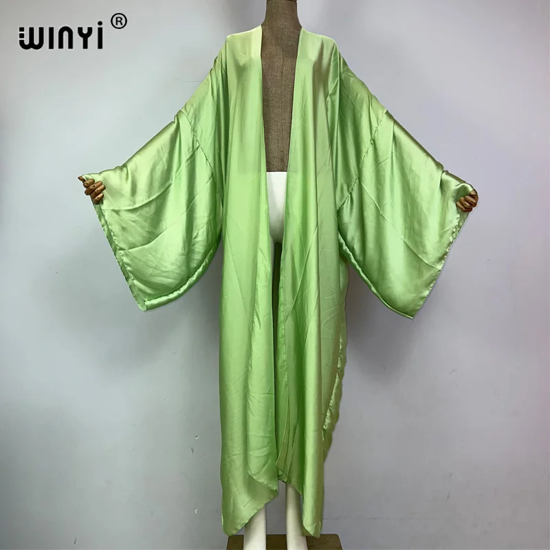 WINYI kimono boho monocolour kaftans odzież plażowa elegancka stroje plażowe wakacyjna купальник dla kobiet zakrywają wygodna sukienka