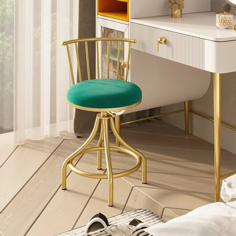 Rotating Girls Bedroom Dressing Stool Back Lift Iron Art Bar StoolA Fusion of Functionality and Elegance for Modern Spaces