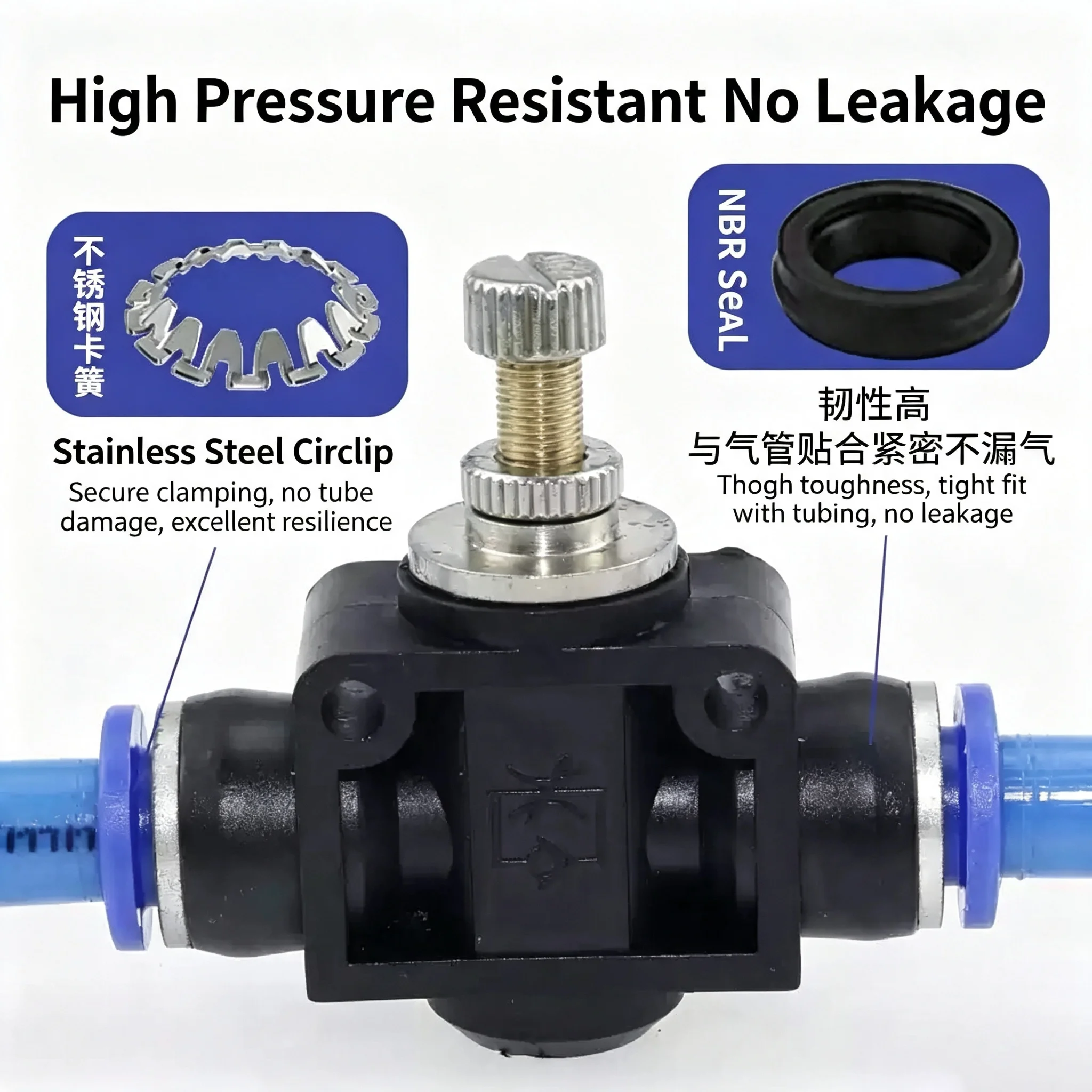 20/50/100 PCS Push In Connector SA Throttle Valve 4mm 6mm 8mm 10mm 12mm Air Flow Control Valve Pipe Hose Pneumatic Manual Valve