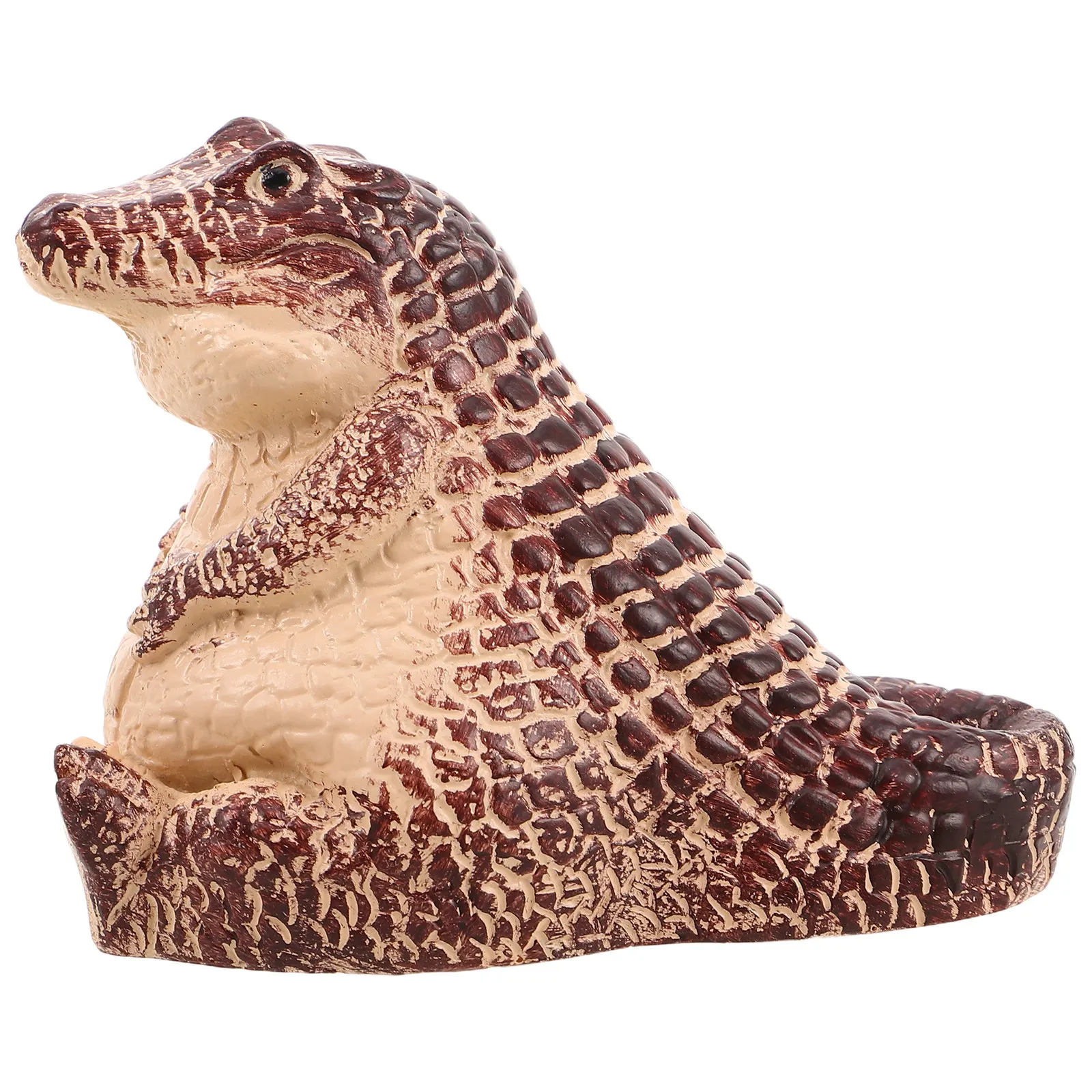 Outdoor Garden Key Hiding Box Mini Resin Alligator Statue Smooth Finish Key Hider Yard Outdoor Miniature Sculpture for Keys