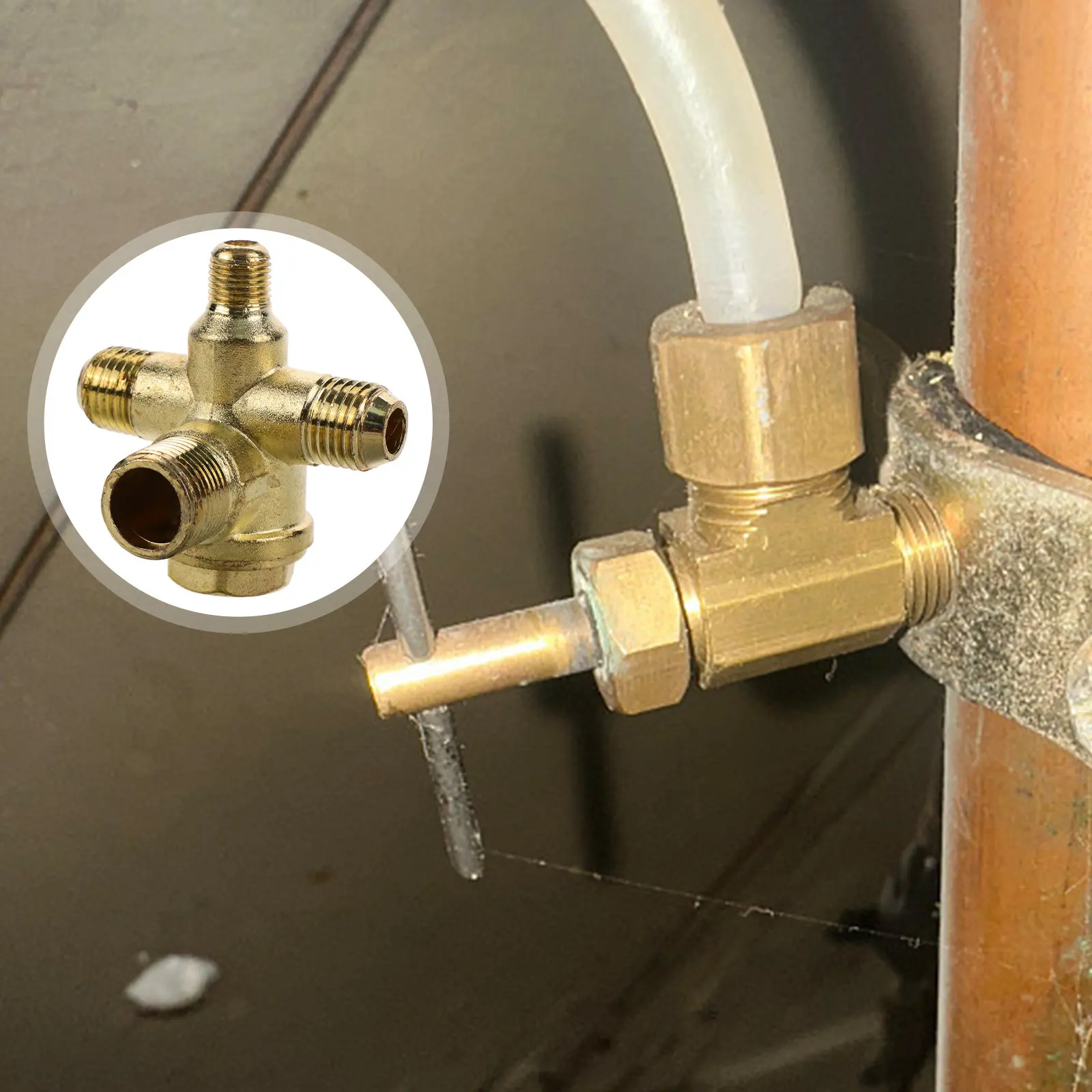 Air Compressor Check Valve 4-Way Threaded Non-Return Valve Replacement for Pressure Tank Piston Pump Pneumatic Joint Tool Sturdy