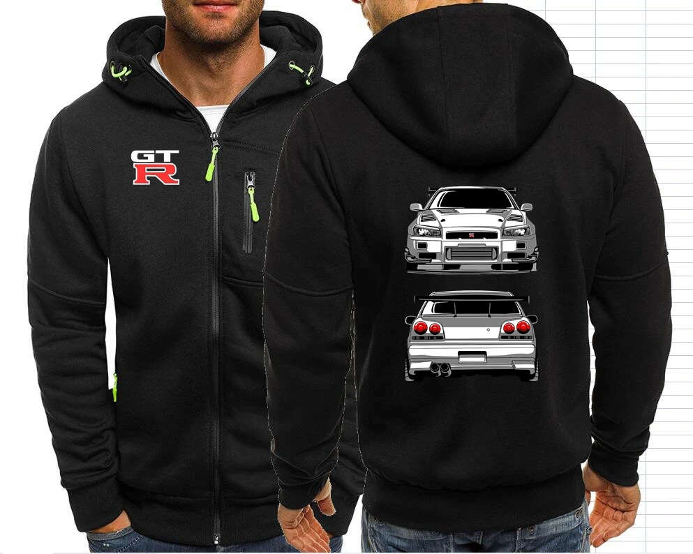 GTR Ares R35 R34 Modified Team Nissans Men Sweatshirt  Men Jackets Hoodies Coats Nissanes F1 Hooded Outwear Streetwear 061