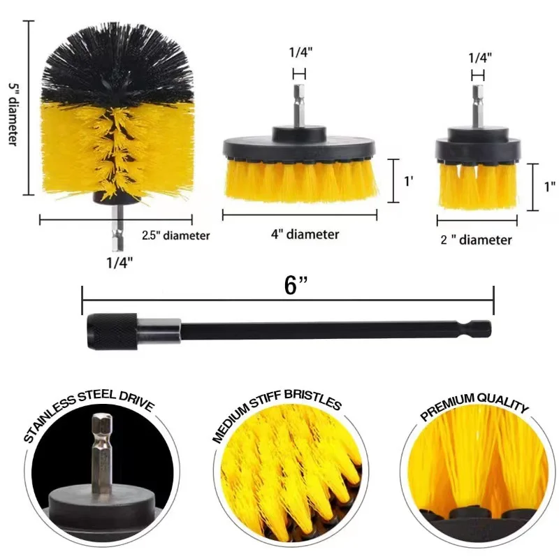 Car Wash Tool Electric Brush 23 Piece Set Electric Drill Brush Head Tire Hub Cleaning Tool Brush Car Wash Brush