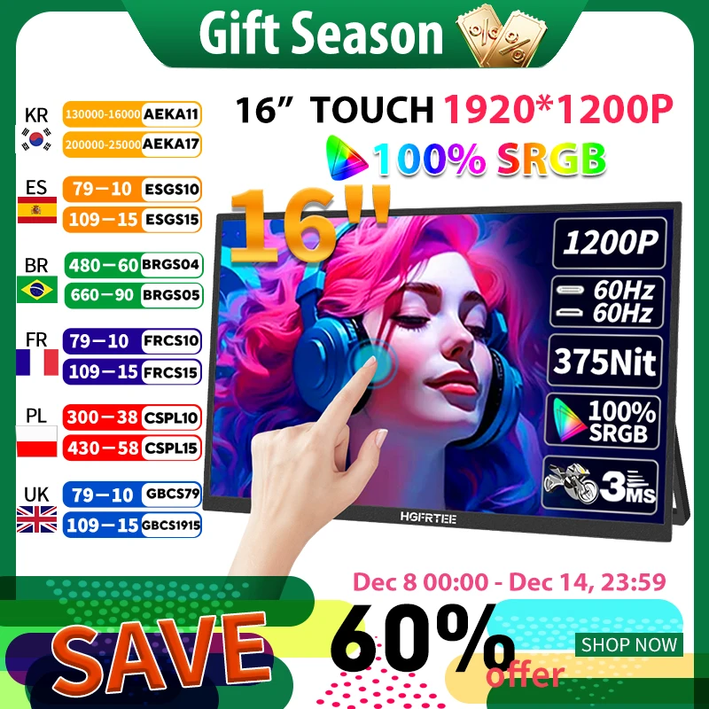 yZ[zHGFRTEE 16 C` ^b` |[^u j^[ 16:10 96%sRGB 350Cd/m2 bvgbvpZJh XN[ z_[ X^ht Type-C HDMI ݊