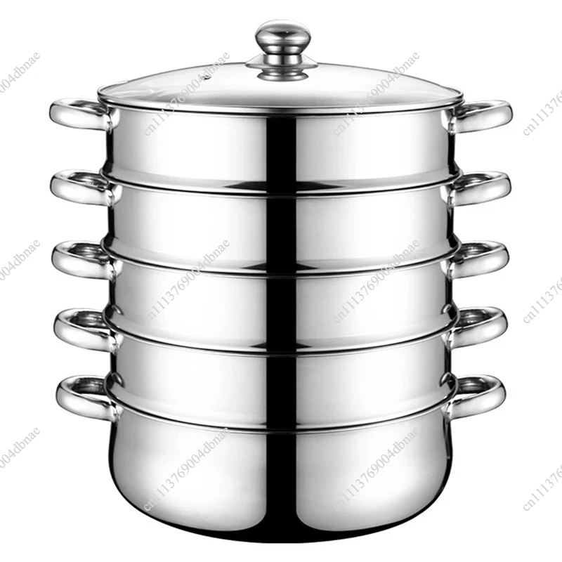 Universal Cooking Pots Stainless Steel Thick Steamer pot 5-layer Soup Steam Pot for Induction Cooker Gas Stove steam pot 28cm