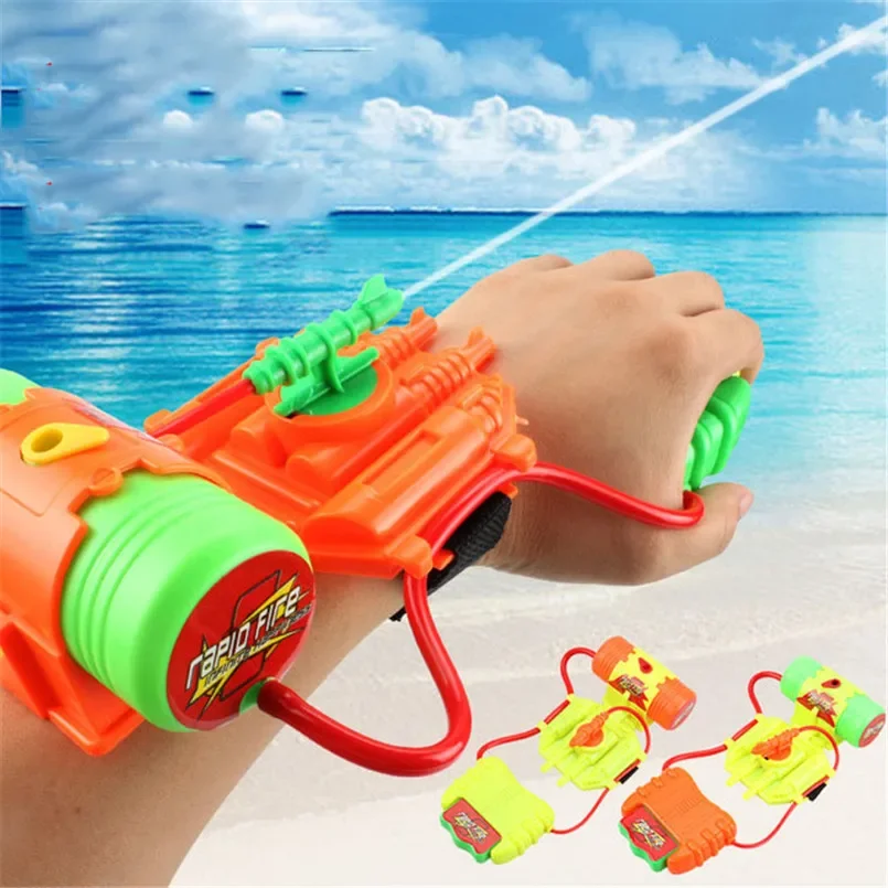 Pistola de água brinquedos diversão spray pulso mão das crianças ao ar livre praia jogar para meninos esportes verão pistola presentes