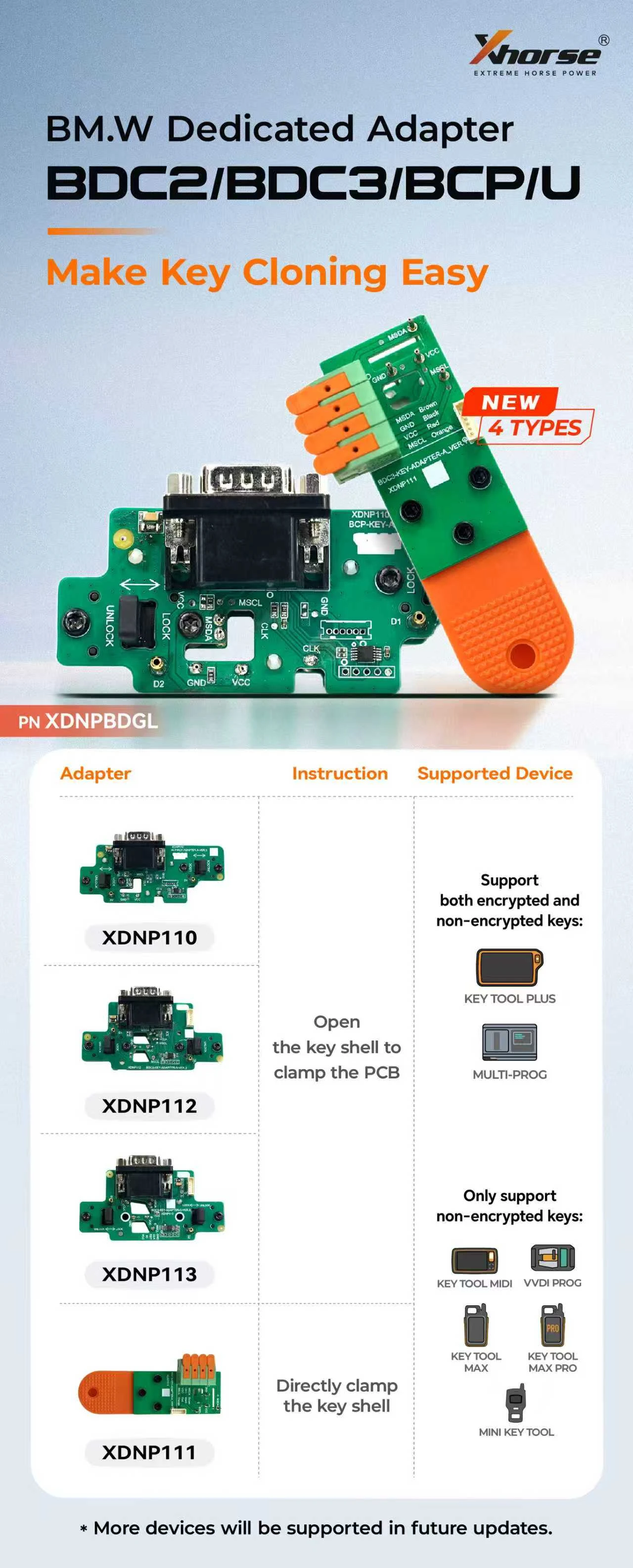 XDNPBDGL XDNPBDGL XDNP123GL IMMO Adapter BDC2 BDC3 5C 5D Daten Lese schlüssel Klonen Für Multi PROG Key Tool Serie – Detail 2