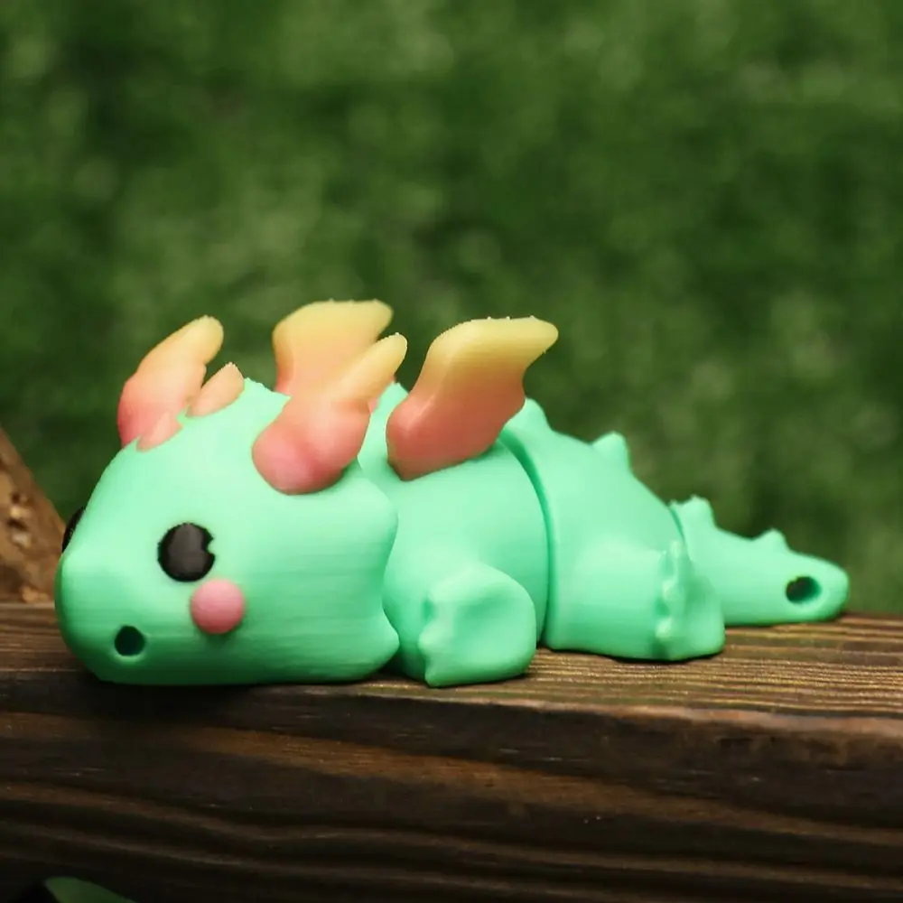 Swinging Simulation Dinosaur Model Joint Movable Collection Little Dragon Animals Ornaments Green Dinosaur Cartoon