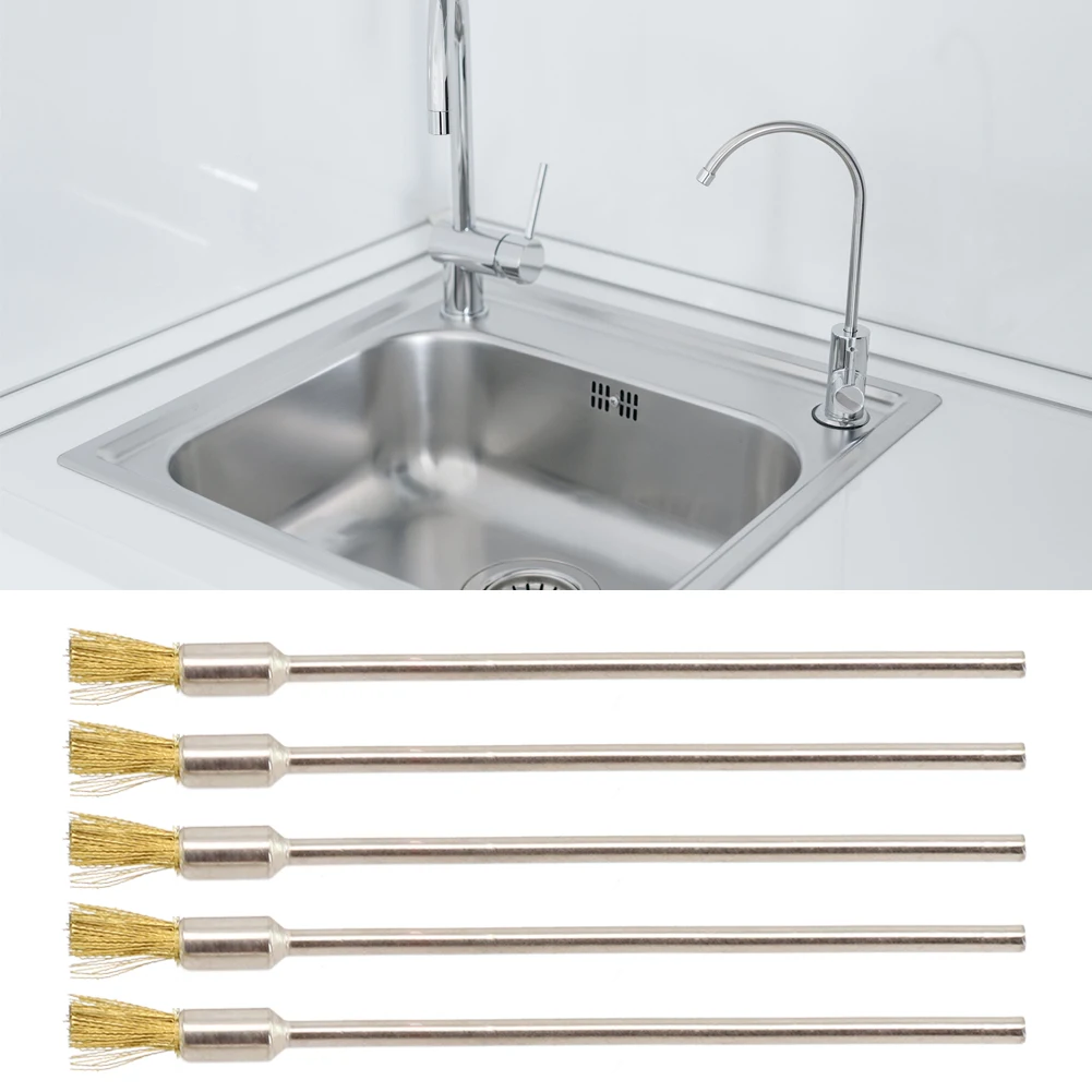 Saubere Drahtbürsten, langer Griff, Messingbürste, Stiftform, Borsten, Edelstahlbürste, Drahtendbürste, 100 mm Drehwerkzeug