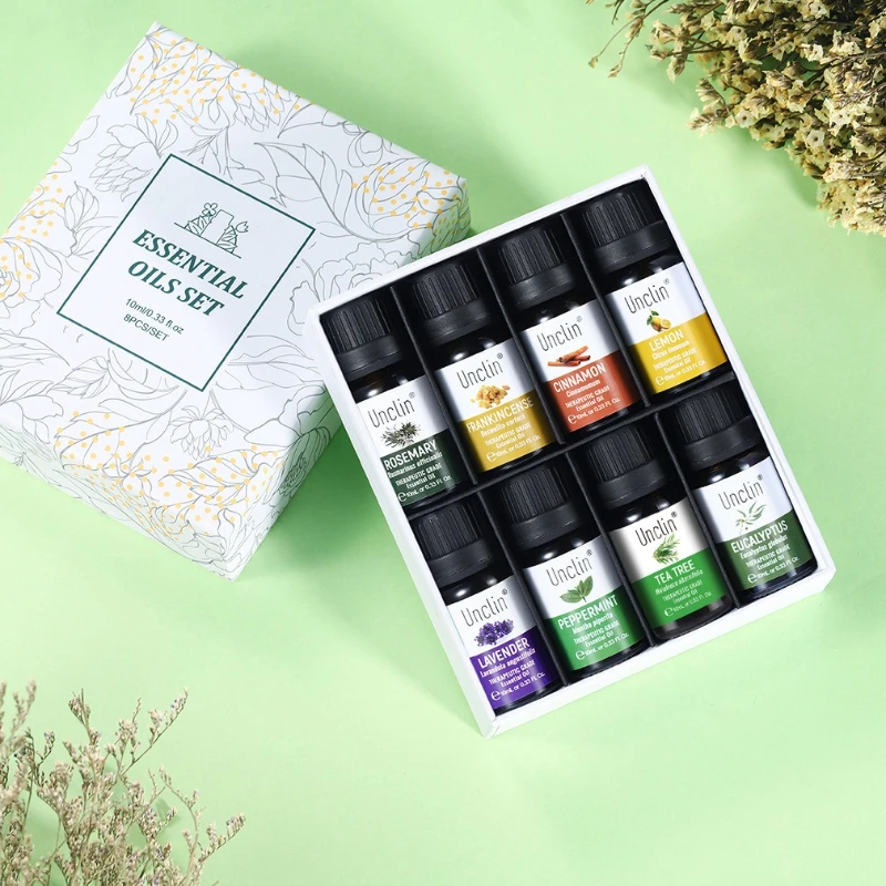 6/8 Pcs 10ml Pure Plant Natural Aromatherapy Essential Oil Gift Set, Expanded Fragrance Skincare Aromatizante Essential Oil
