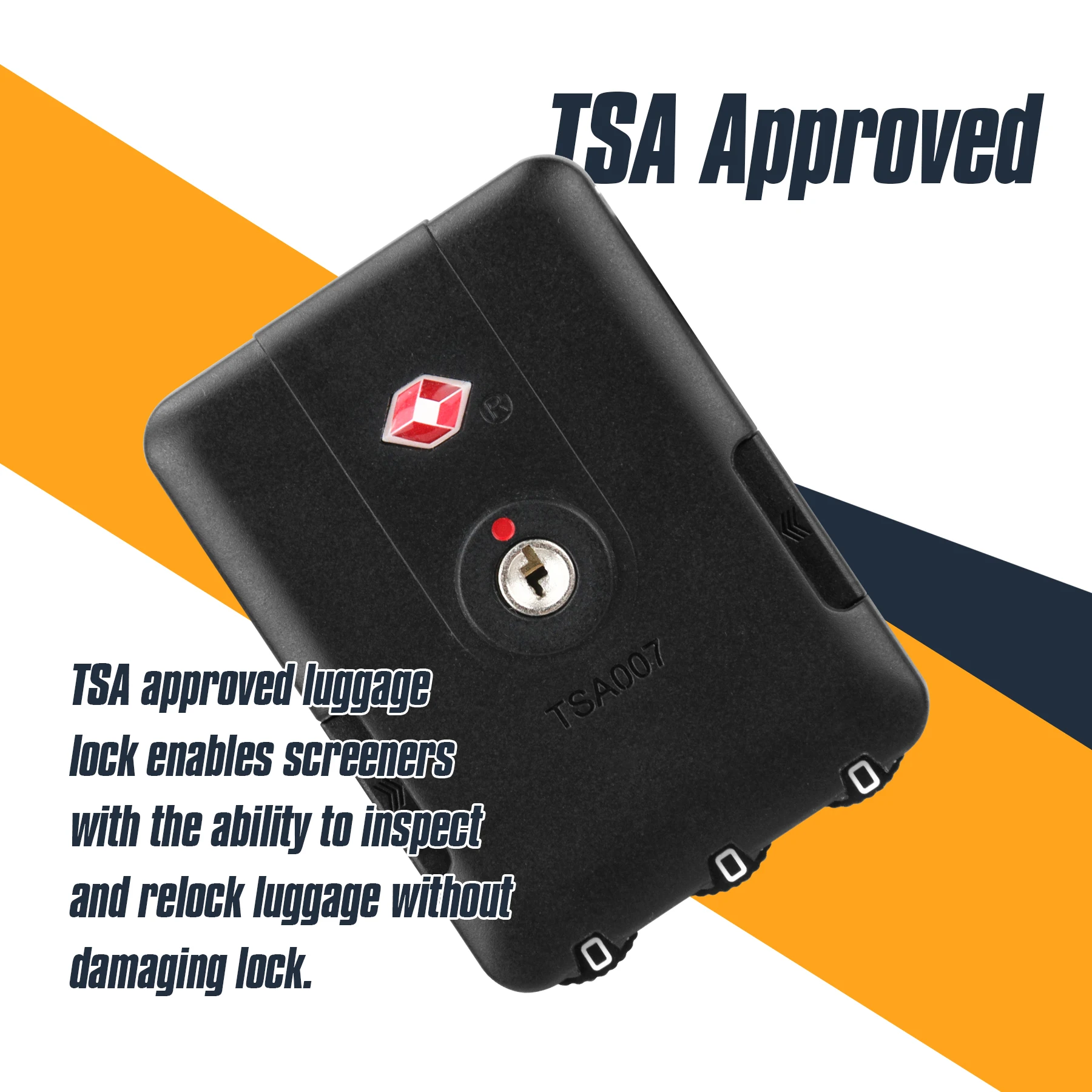 TSA007 Safely Code Padlock Customs Password Lock Multi-purpose 3-digit Combination Lock For Travel Luggage Suitcase Anti-Theft