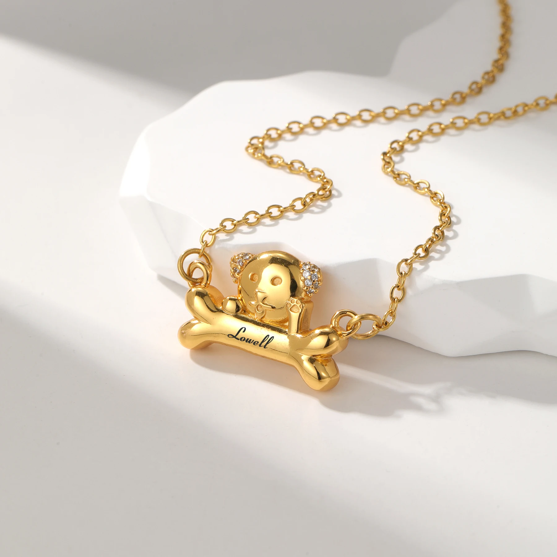 

Custom Pet Name Bar Necklace Personalized Engraved Pendant Stainless Steel Jewelry Gift for Pet Lovers Memorial Daily Wear