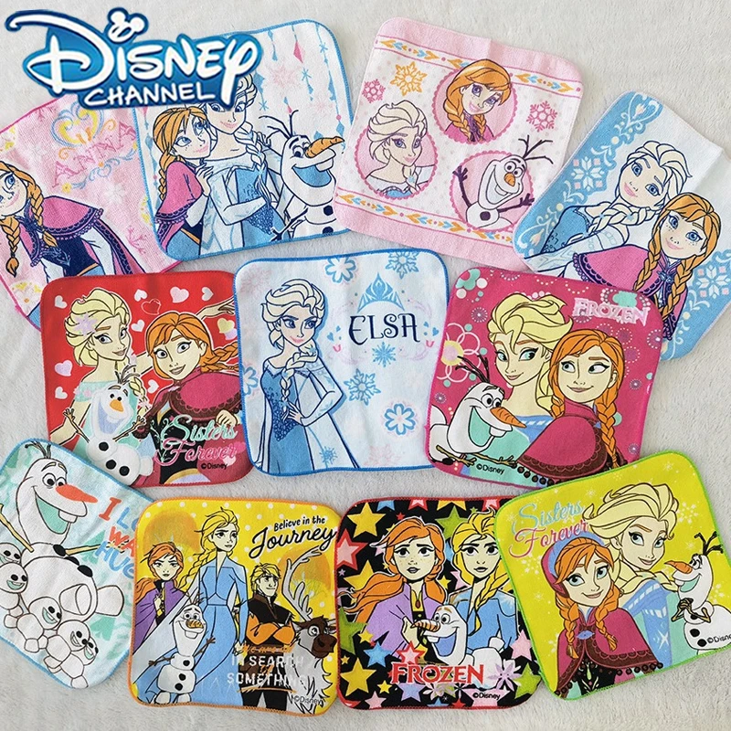 Disney Frozen Towel Elsa Olaf Children\'s Small Square Towel Made of Cotton for Children To Wipe Their Mouths and Hands Towel