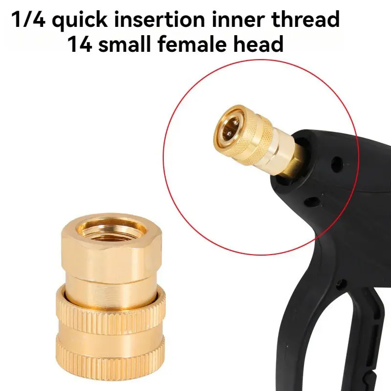 1/4 Inch High Pressure Washer Quick Connector Water Pipe Gun Head Foam Kettle Adapter Fitting Quick Plug Connection Car Washing