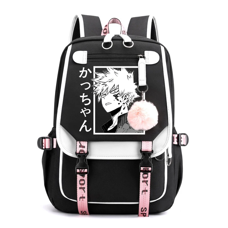 

New Anime Bakugou Katsuki Printing Backpack Ladies Backpack Travel Rucksack Girl School Bag Women Men Laptop Bag Daily Backpack