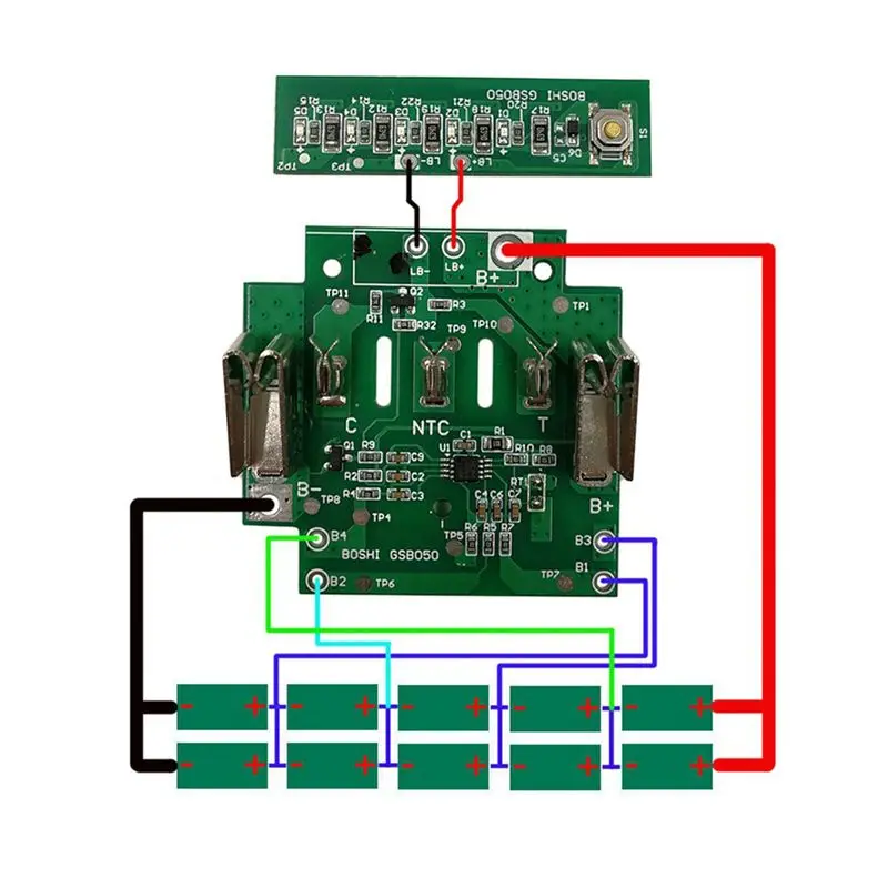 ABRI-3X BAT618 Battery Plastic Case Can Be Filled With 10 X 21700 Li- Battery PCB Circuit Board For 18V BAT610