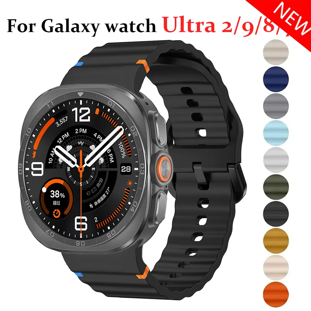 Оригинальный силиконовый ремешок для Samsung Galaxy Watch Ultra 2 47 мм, браслет для Galaxy Watch 9/8/8classic/7/FE/6/6Classic/5pro/4