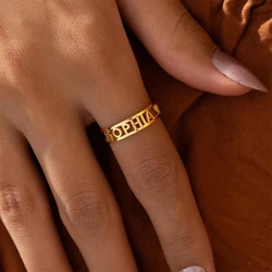 Roman Numeral Ring Custom Name Date Rings for Women Wedding Jewelry Anniversary Gift Stackable Stainless Steel Letter Anillos