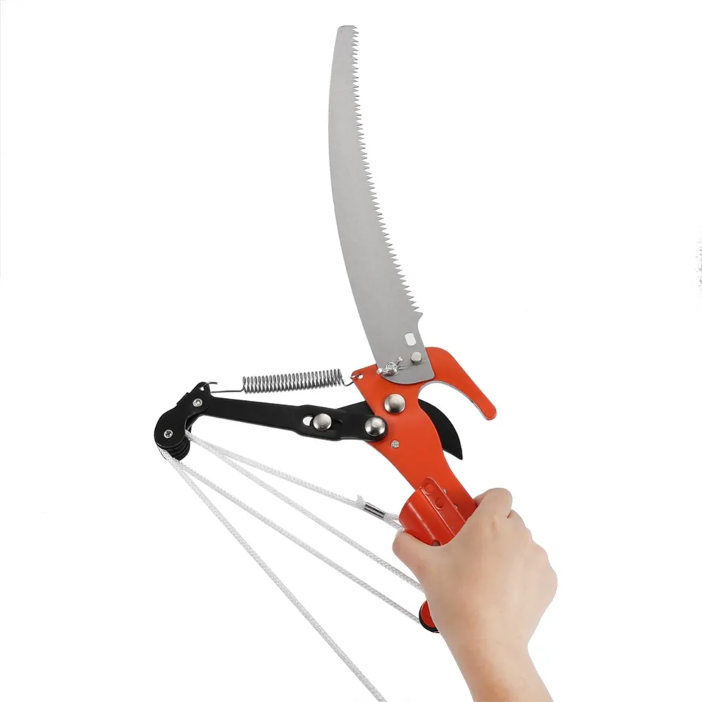 Durable Metal Pruning Shears 2 in 1 Red Scissor Saw Extendable Sharp Edge High Branch Scissors