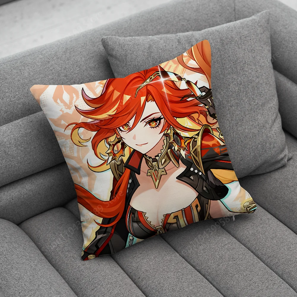 G-Genshin Impact Mavuika Pillow Case Soft Cushion Cases for Farmhouse Sofa Decor Home Decorations and Protector