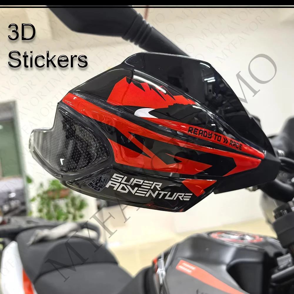 For 790 890 1050 1090 1190 1290 Adventure R ADV Motorcycle Handguard Shield Hand Guard Protector 3D Resin Stickers Kit