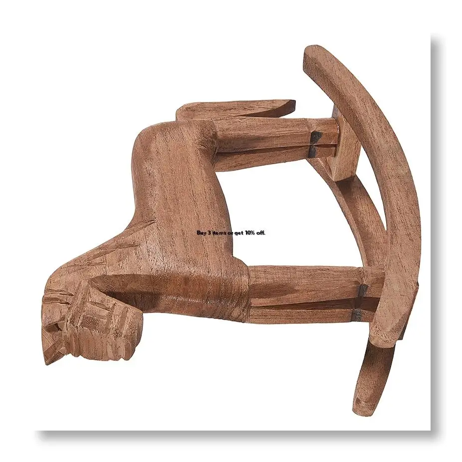 ●Vintage Carved Wood Rocking Horse Animals Decorated with Wood Carved Craft Horse Figurines for Home Decoration