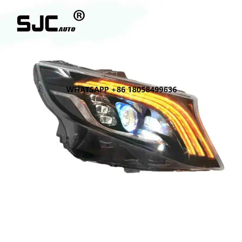 

SJC Auto Car Accessories Activate a Touch of Blue Three Eyes LED for Mercedes Benz Vito W447 Headlight Assembly Head Lights