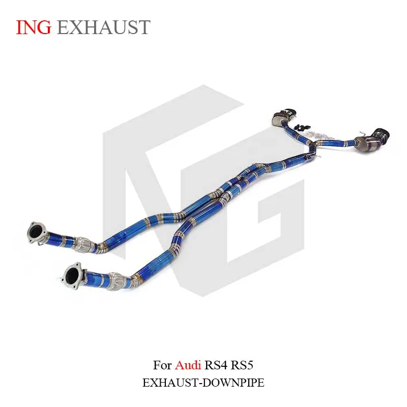 ING Factory Hot Sell Good Price Complete Exhaust Titanium Valve Catback and Resonant Tube for Audi RS4 RS5 B9 2.9T Exhaust Pipes