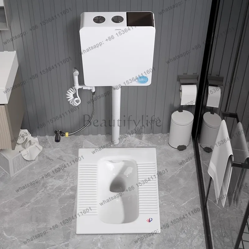 New ultra-thin squat toilet for household use, odorless squat toilet with water trap 22cm, no bend 18cm, siphon splash proof
