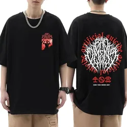 Limitowane złe Omens Band Tour2024 amerykańskie koszulki z nadrukiem muzyki męskiej kobiety w stylu Vintage Hip Hop T-shirt w za dużym rozmiarze Harajuku Streetwear