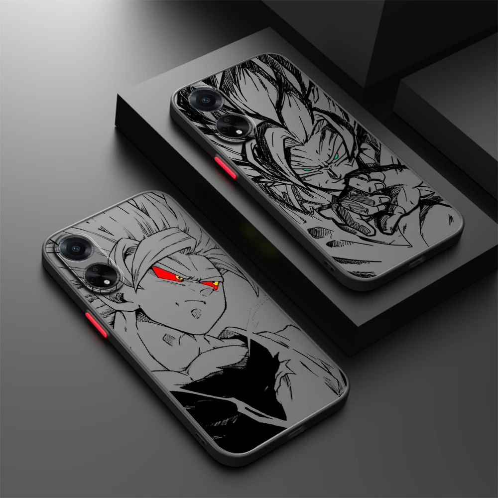 Comic Art D-Dragon Ball Goku Frosted Translucent For OPPO X5 X3 A54S A5 A94 A16 A53S A57 A74 A72 A96 A98 A78 5G Back Phone Case