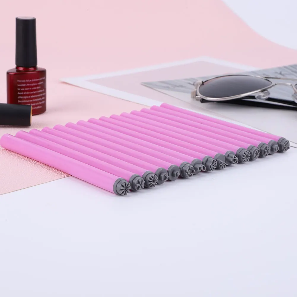 6/10/15PCS Nail Stamp Pen DIY Nail Art Tools with 3x Nail Art Brushes Nail Graffiti Art Embellishment Tools for Girls and Women